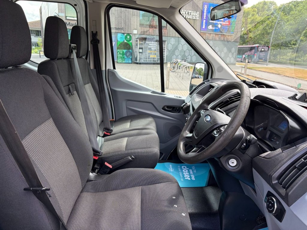 USED 2017 67 FORD TRANSIT 350 2.0TDCi EU6 L3 D/CAB ONE STOP TIPPER *ALLOY BODY*7 SEATS*E/W*TOW BAR*NEW WET BELT AT 111K MILES* EU6-LWB-7SEATS-NEW MOT
