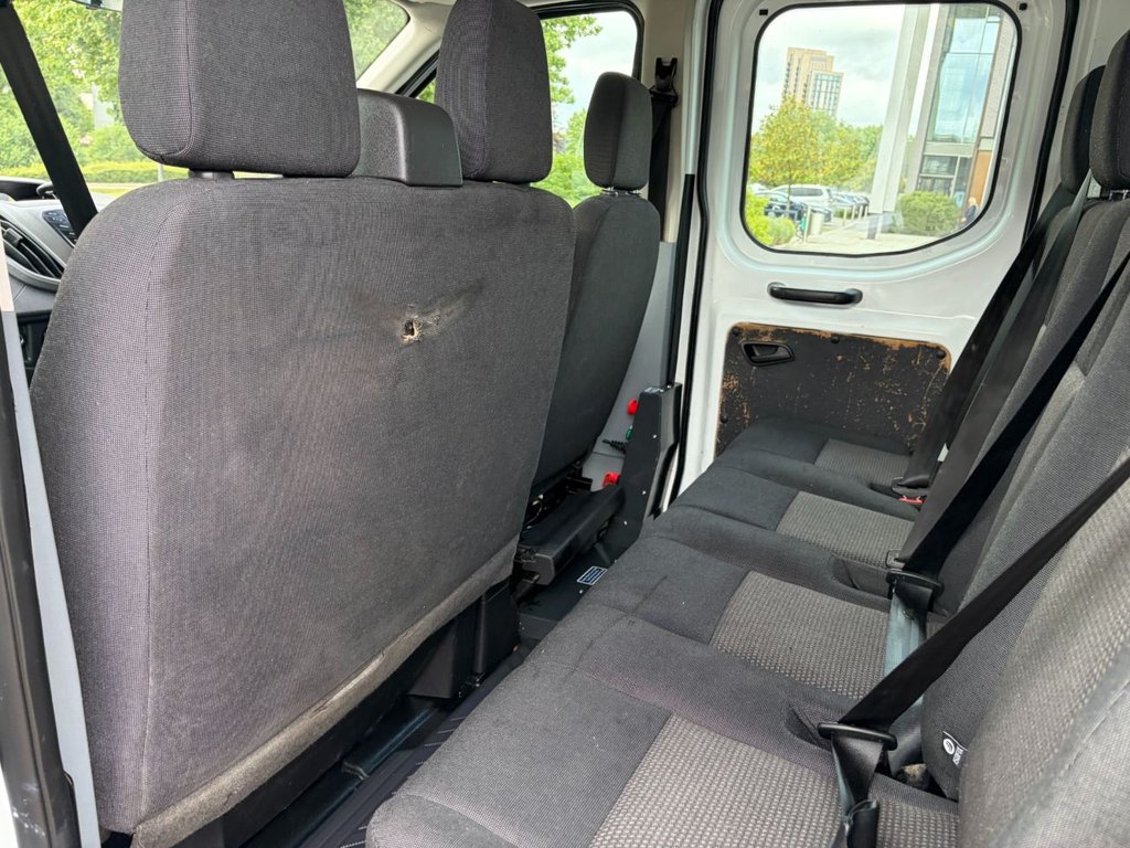 USED 2017 67 FORD TRANSIT 350 2.0TDCi EU6 L3 D/CAB ONE STOP TIPPER *ALLOY BODY*7 SEATS*E/W*TOW BAR*NEW WET BELT AT 111K MILES* EU6-LWB-7SEATS-NEW MOT