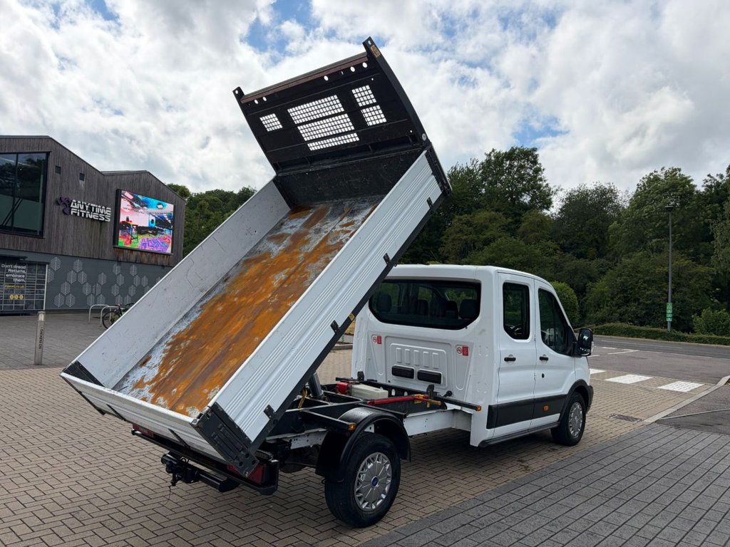 USED 2017 67 FORD TRANSIT 350 2.0TDCi EU6 L3 D/CAB ONE STOP TIPPER *ALLOY BODY*7 SEATS*E/W*TOW BAR*NEW WET BELT AT 111K MILES* EU6-LWB-7SEATS-NEW MOT