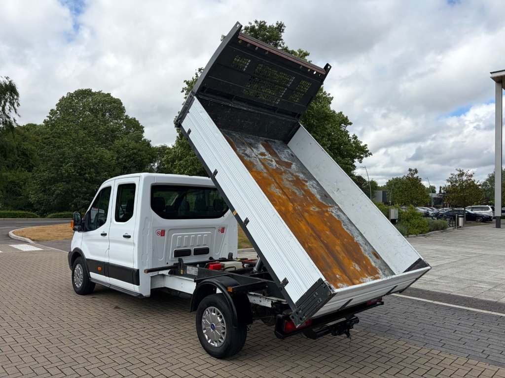 USED 2017 67 FORD TRANSIT 350 2.0TDCi EU6 L3 D/CAB ONE STOP TIPPER *ALLOY BODY*7 SEATS*E/W*TOW BAR*NEW WET BELT AT 111K MILES* EU6-LWB-7SEATS-NEW MOT