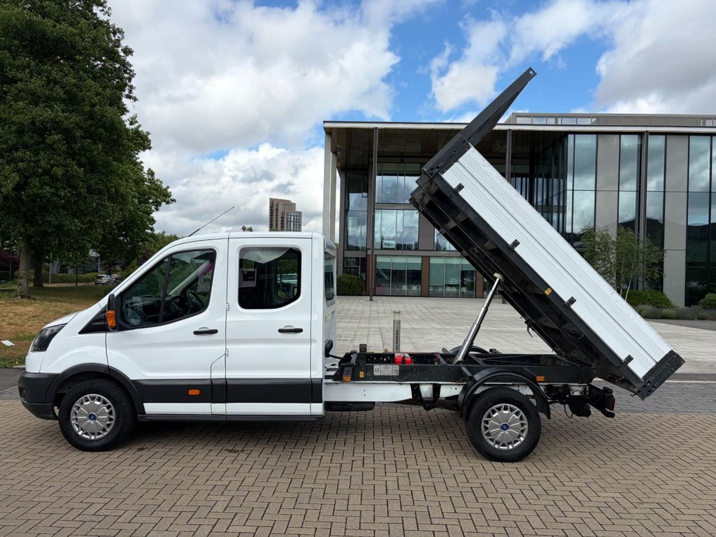 USED 2017 67 FORD TRANSIT 350 2.0TDCi EU6 L3 D/CAB ONE STOP TIPPER *ALLOY BODY*7 SEATS*E/W*TOW BAR*NEW WET BELT AT 111K MILES* EU6-LWB-7SEATS-NEW MOT