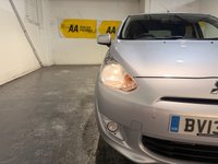 USED 2013 13 MITSUBISHI MIRAGE 1.2 3 Hatchback 5dr Petrol CVT Euro 5 (s/s) (79 ps) Auto 11 MITSUBISHI SERVICES-A/C-ABS-1 OWNER + DEALER- FRONT + REAR PARKING SENSORS