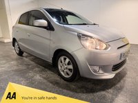 USED 2013 13 MITSUBISHI MIRAGE 1.2 3 Hatchback 5dr Petrol CVT Euro 5 (s/s) (79 ps) Auto 11 MITSUBISHI SERVICES-A/C-ABS-1 OWNER + DEALER- FRONT + REAR PARKING SENSORS