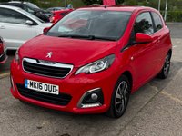USED 2016 16 PEUGEOT 108 1.2 PureTech Allure Hatchback 3dr Petrol Manual Euro 6 (82 ps) Reverse cam, Bluetooth,air con