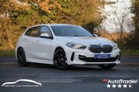 USED 2019 69 BMW 1 SERIES 1.5 118i M Sport Hatchback 5dr Petrol DCT Euro 6 (s/s) (140 ps) ALPINE WHITE PAINTWORK + RED LEATHER + HEATED SEATS