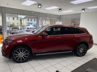 USED 2021 71 MERCEDES-BENZ EQC EQC 400 80kWh AMG Line SUV 5dr Electric Auto 4MATIC (408 ps) HYACINTH RED METALLIC / BLACK LEATHER TRIM / DUAL ZONE CLIMATE / HEATED ELECTRIC FRONT SEATS / ELECTRIC WINDOWS / POWERFOLD MIRRORS / CRUISE CONTROL / SPEED LIMITER / DRIVE MODE CONTROL / FRONT AND REAR SENSORS / REAR CAMERA / PARK ASSIST / SATNAV / DAB TUNER / BLUETOOTH / SMARTPHONE LINK / TOUCHSCREEN MEDIA / PRIVACY GLASS / 20" ALLOYS / TYPE 2 AND 3 PIN CHARGE CABLES / MERCEDES SERVICE HISTORY