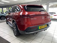 USED 2021 71 MERCEDES-BENZ EQC EQC 400 80kWh AMG Line SUV 5dr Electric Auto 4MATIC (408 ps) HYACINTH RED METALLIC / BLACK LEATHER TRIM / DUAL ZONE CLIMATE / HEATED ELECTRIC FRONT SEATS / ELECTRIC WINDOWS / POWERFOLD MIRRORS / CRUISE CONTROL / SPEED LIMITER / DRIVE MODE CONTROL / FRONT AND REAR SENSORS / REAR CAMERA / PARK ASSIST / SATNAV / DAB TUNER / BLUETOOTH / SMARTPHONE LINK / TOUCHSCREEN MEDIA / PRIVACY GLASS / 20" ALLOYS / TYPE 2 AND 3 PIN CHARGE CABLES / MERCEDES SERVICE HISTORY