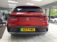 USED 2021 71 MERCEDES-BENZ EQC EQC 400 80kWh AMG Line SUV 5dr Electric Auto 4MATIC (408 ps) HYACINTH RED METALLIC / BLACK LEATHER TRIM / DUAL ZONE CLIMATE / HEATED ELECTRIC FRONT SEATS / ELECTRIC WINDOWS / POWERFOLD MIRRORS / CRUISE CONTROL / SPEED LIMITER / DRIVE MODE CONTROL / FRONT AND REAR SENSORS / REAR CAMERA / PARK ASSIST / SATNAV / DAB TUNER / BLUETOOTH / SMARTPHONE LINK / TOUCHSCREEN MEDIA / PRIVACY GLASS / 20" ALLOYS / TYPE 2 AND 3 PIN CHARGE CABLES / MERCEDES SERVICE HISTORY