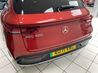 USED 2021 71 MERCEDES-BENZ EQC EQC 400 80kWh AMG Line SUV 5dr Electric Auto 4MATIC (408 ps) HYACINTH RED METALLIC / BLACK LEATHER TRIM / DUAL ZONE CLIMATE / HEATED ELECTRIC FRONT SEATS / ELECTRIC WINDOWS / POWERFOLD MIRRORS / CRUISE CONTROL / SPEED LIMITER / DRIVE MODE CONTROL / FRONT AND REAR SENSORS / REAR CAMERA / PARK ASSIST / SATNAV / DAB TUNER / BLUETOOTH / SMARTPHONE LINK / TOUCHSCREEN MEDIA / PRIVACY GLASS / 20" ALLOYS / TYPE 2 AND 3 PIN CHARGE CABLES / MERCEDES SERVICE HISTORY