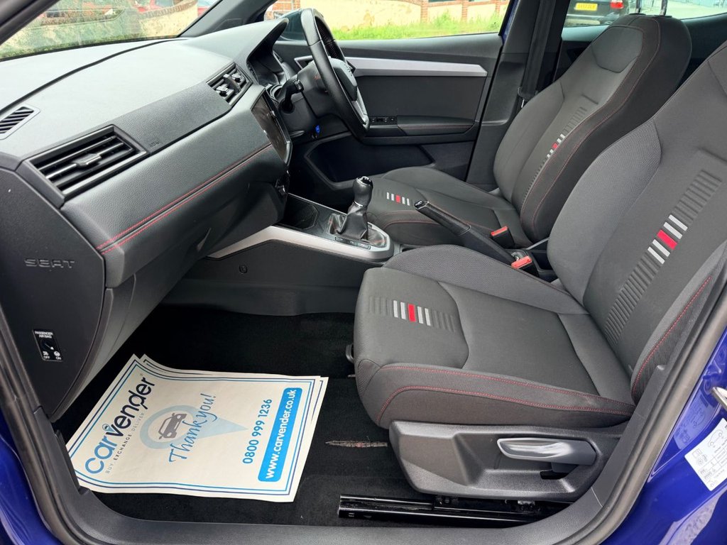 USED 2021 21 SEAT ARONA 1.0 TSI FR SUV 5dr Petrol Manual Euro 6 (s/s) (110 ps) 5 Services|1 Owner|SatNav|Sensors|Apple CarPlay/Android Auto|Cruise|