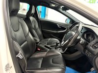 USED 2018 18 VOLVO V40 2.0 T3 R-Design Hatchback 5dr Petrol Manual Euro 6 (s/s) (152 ps) R-Design 152 BHP, Ice White with Heated Black Leather Seats, Sensus Sound System, Bluetooth, Touchscreen, Climate Control, Only 57000 Full S/ History
