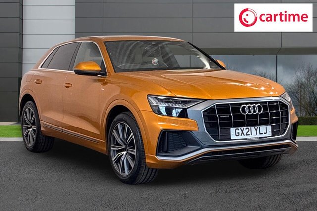 View our Audi Q8 3.0 TDI V6 50 S line SUV 5dr Diesel Tiptronic quattro Euro 6 (s/s) (286 ps) Rear View Camera, Front / Rear Parking Sensors, Audi Smartphone Interface, Heated Front Seats, 21In Alloys