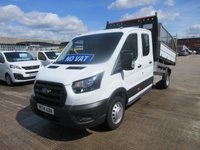 USED 2024 74 FORD TRANSIT 2.0 350 EcoBlue Leader Double Cab One Stop Tipper RWD L3 Euro 6 (130 Bhp ) NO VAT TO PAY 2024 FORD TRANSIT 2.0 350 EcoBlue Leader Double Cab One Stop Tipper RWD L3 Euro 6 (130 Bhp ) NO VAT TO PAY