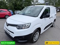 USED 2023 72 TOYOTA PROACE CITY White 1.5 BlueHDi Icon panel van, 86,000 miles, Euro 6, 6-Speed manual, A/C, 8in Touchscreen, Rear Camera, Bluetooth, Cruise. Plus VAT @ 20%! This 2023 Toyota PROACE CITY is a standout choice, having been owned by just one careful keeper. This Icon Short Panel Van SWB Euro 6 (s/s) 5dr model boasts a 1.5L BlueHDi diesel engine and meets Euro 6 emissions standards. It comes with a 3 month warranty and a full 12 months MOT will be provided on purchase. The last service was completed on 31st October 2025 at 75,402 miles. Inside, you'll find manual air conditioning, Bluetooth connectivity, and an 8in multimedia screen compatible with Andro