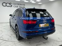 USED 2016 E AUDI Q7 3.0 TDI V6 S line SUV 5dr Diesel Tiptronic quattro Euro 6 (s/s) (272 ps) Finished In Sapang Blue, this 7 Seater Q7 Comes With 2 Keys, Audi S Logo Embossed, Towbar, Black Roof Rails, Running Boards, Parking Sensors, Audi Virtual Cockpit, Heated Seats, Electric Tailgate, 12 Months MOT, 3 Months Warranty. Finance And Extended Warranty Available.