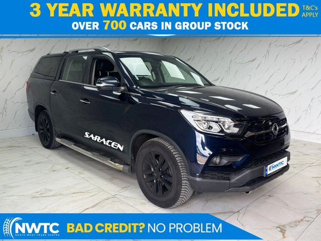 View our Ssangyong Musso **NO V.A.T!!**AUTO!**2.2D Saracen Pickup Double Cab 4dr Diesel Auto 4WD Euro 6 (181 ps) F/S/H X6!! RIGID BOX! NO VAT! 