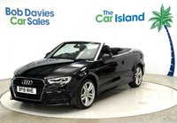 USED 2018 18 AUDI A3 CABRIOLET 1.5 TFSI CoD S line Convertible 2dr Petrol Manual Euro 6 (s/s) (150 ps) Mythos Black Metallic S-Line Cabriolet, Audi Service History, Heated Seats, SATNAV, Audi Smartphone Connect Only 22000 Miles