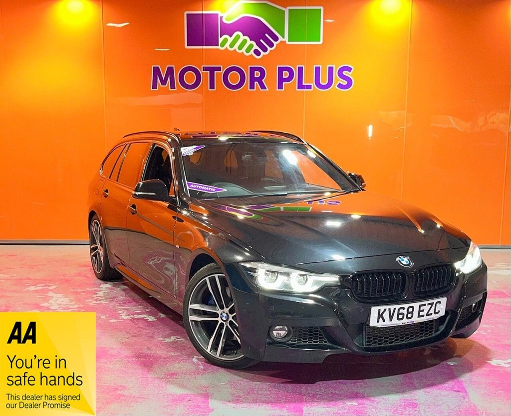 Black 2018 BMW 3 Series 2.0TD 320d M Sport Shadow Edition Touring 5d Auto Estate Rear-wheel drive Automatic