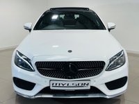USED 2018 18 MERCEDES-BENZ C-CLASS 2.1 C250d AMG Line (Premium Plus) Coupe 2dr Diesel G-Tronic+ Euro 6 (s/s) (204 ps) Polar White | Black Leather Interior | Gloss Black AMG Wheels | Panoramic Roof | Burmester Audio | Memory Seats