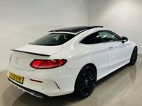 USED 2018 18 MERCEDES-BENZ C-CLASS 2.1 C250d AMG Line (Premium Plus) Coupe 2dr Diesel G-Tronic+ Euro 6 (s/s) (204 ps) Polar White | Black Leather Interior | Gloss Black AMG Wheels | Panoramic Roof | Burmester Audio | Memory Seats