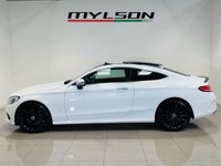 USED 2018 18 MERCEDES-BENZ C-CLASS 2.1 C250d AMG Line (Premium Plus) Coupe 2dr Diesel G-Tronic+ Euro 6 (s/s) (204 ps) Polar White | Black Leather Interior | Gloss Black AMG Wheels | Panoramic Roof | Burmester Audio | Memory Seats