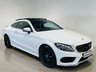USED 2018 18 MERCEDES-BENZ C-CLASS 2.1 C250d AMG Line (Premium Plus) Coupe 2dr Diesel G-Tronic+ Euro 6 (s/s) (204 ps) Polar White | Black Leather Interior | Gloss Black AMG Wheels | Panoramic Roof | Burmester Audio | Memory Seats