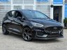 USED 2023 23 FORD FIESTA 1.5T EcoBoost ST-3 Hatchback 5dr Petrol Manual Euro 6 (s/s) (200 ps) Finished in AGATE BLACK with contrasting EBONY SPORTS  LEATHER interior trim. It is impossible to ignore that this is one seriously fun car. If you are after some old-school hot hatch fun, the ST is hard to beat. Punching 200 BHP making it faster than the old model. Features include SAT NAV, Rear View Camera, Cruise Control, Climate, DAB, B/Tooth, 18" Alloys, LED day Lights, 2 Keys and more. This Fiesta is a small car that you can really enjoy driving. Serviced at 7977 miles and at 15062 miles.