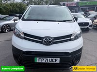 USED 2021 71 TOYOTA PROACE White 50kWh Icon electric panel van, 8,300 miles, Automatic, Touchscreen, Bluetooth, Rear sensors, Cruise control, A/C. Plus VAT @ 20%! This 2021 Toyota ProAce Icon Medium Panel Van boasts an exceptionally low mileage of just 8300 miles, having had only one owner from new. This electric automatic van, with its 50 kWh battery, offers a maximum range of 143 miles and comes with a full service history, with its last service completed on 2026-01-16 at 8098 miles. It also includes a 12 months MOT provided on purchase and a 3 months warranty for your peace of mind.  The ProAce Icon is equipped with a Pro Touch Multimedia System featur
