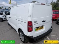 USED 2021 71 TOYOTA PROACE White 50kWh Icon electric panel van, 8,300 miles, Automatic, Touchscreen, Bluetooth, Rear sensors, Cruise control, A/C. Plus VAT @ 20%! This 2021 Toyota ProAce Icon Medium Panel Van boasts an exceptionally low mileage of just 8300 miles, having had only one owner from new. This electric automatic van, with its 50 kWh battery, offers a maximum range of 143 miles and comes with a full service history, with its last service completed on 2026-01-16 at 8098 miles. It also includes a 12 months MOT provided on purchase and a 3 months warranty for your peace of mind.  The ProAce Icon is equipped with a Pro Touch Multimedia System featur