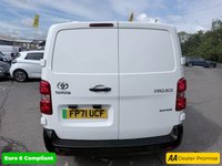 USED 2021 71 TOYOTA PROACE White 50kWh Icon electric panel van, 8,300 miles, Automatic, Touchscreen, Bluetooth, Rear sensors, Cruise control, A/C. Plus VAT @ 20%! This 2021 Toyota ProAce Icon Medium Panel Van boasts an exceptionally low mileage of just 8300 miles, having had only one owner from new. This electric automatic van, with its 50 kWh battery, offers a maximum range of 143 miles and comes with a full service history, with its last service completed on 2026-01-16 at 8098 miles. It also includes a 12 months MOT provided on purchase and a 3 months warranty for your peace of mind.  The ProAce Icon is equipped with a Pro Touch Multimedia System featur