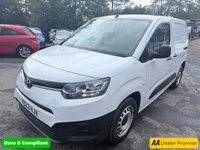 USED 2023 23 TOYOTA PROACE CITY White 1.5 BlueHDi Active panel van, 29,800 miles, Euro 6, ULEZ compliant, 6-Speed manual, Bluetooth, DAB, A/C, Touchscreen. Plus VAT @ 20%! This 2023 Toyota PROACE CITY is a standout choice, having been owned by just one careful keeper from new. This Active Short Panel Van SWB Euro 6 (s/s) 5dr model boasts a 1.5L Diesel Engine and meets Euro 6 emissions standards. It comes with a 3 month warranty for your peace of mind. Inside, you'll find practical features like Bluetooth connectivity for seamless calls and music, manual air conditioning to keep you comfortable, and auto headlights that switch on automatically when needed.  With a