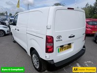 USED 2021 71 TOYOTA PROACE White 50kWh Icon electric panel van, 7,800 miles, Automatic, Touchscreen, A/C, Rear sensors, Bluetooth, cruise control. Plus VAT @ 20%! Boasting exceptionally low mileage for its age, this 2021 Toyota ProAce is a standout electric van with only one owner from new.  The Icon Medium Panel Van variant, registered in 2021, features a 50 kWh battery offering a maximum range of 143 miles when new.  It benefits from a full charge at home in approximately 7 hours and 30 minutes using a 7kW charger, and can reach 80% charge in just 32 minutes at a public charging station.  This ProAce comes with a 3 month warranty and its MOT is valid un