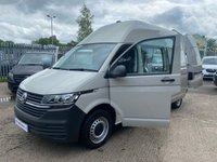 USED 2021 21 VOLKSWAGEN TRANSPORTER 2.0 TDI T32 LWB HIGH ROOF (110 bhp) WITH AIR CON IN ASCOT GREY 74K MILES 6 MONTHS WARRANTY, FULL MOT, JUST SERVICED