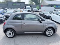 USED 2023 23 FIAT 500 Grey 1.0 MHEV hatchback, 41,649 miles, Euro 6, ULEZ compliant, 6-speed manual, 15in alloys, 7in touchscreen, CarPlay/Android Auto, sunroof. This 2023 Fiat 500 is a superb example, having had only one owner since new. It features a responsive 1.0 litre petrol engine, meeting the Euro 6 emission standards. Inside, you'll find a 7in HD touchscreen radio complete with Bluetooth, USB connectivity, and DAB digital radio, ensuring your entertainment and communication needs are met. The car also benefits from rain and dusk sensors that automatically activate the headlights, a fixed sunroof offering a bright cabin, and air conditioning for y