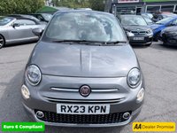 USED 2023 23 FIAT 500 Grey 1.0 MHEV hatchback, 41,649 miles, Euro 6, ULEZ compliant, 6-speed manual, 15in alloys, 7in touchscreen, CarPlay/Android Auto, sunroof. This 2023 Fiat 500 is a superb example, having had only one owner since new. It features a responsive 1.0 litre petrol engine, meeting the Euro 6 emission standards. Inside, you'll find a 7in HD touchscreen radio complete with Bluetooth, USB connectivity, and DAB digital radio, ensuring your entertainment and communication needs are met. The car also benefits from rain and dusk sensors that automatically activate the headlights, a fixed sunroof offering a bright cabin, and air conditioning for y