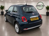 USED 2023 23 FIAT 500 Blue 1.0 MHEV hatchback, 36,372 miles, Euro 6, ULEZ compliant, 6-speed manual, 15in alloys, 7in touchscreen, CarPlay/Android Auto, sunroof. This 2023 Fiat 500 is a superb example, having had only one owner from new. It is powered by an efficient 1.0 litre petrol engine, meeting Euro 6 emissions standards. This model comes equipped with a fixed sunroof, offering a bright and airy cabin experience. Inside, you'll find a 7 inch HD touchscreen radio complete with Bluetooth, USB connectivity, and DAB digital radio. For your comfort, it features air conditioning, and seamless integration with your smartphone is provided through Apple CarP
