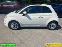 USED 2023 23 FIAT 500 White 1.0 MHEV hatchback, 39,960 miles, Euro 6, ULEZ compliant, 6-speed manual, 15in alloys, 7in touchscreen, CarPlay/Android Auto, sunroof. This 2023 Fiat 500 is a superb example, having had only one owner since new. It features a responsive 1.0 litre petrol engine, meeting Euro 6 emissions standards. Inside, you'll find a 7in HD touchscreen radio complete with Bluetooth, USB connectivity, and DAB digital radio. Seamlessly integrate your smartphone with Apple CarPlay and Android Auto. Comfort is assured with air conditioning, and the fixed sunroof adds an open feel to the cabin. Practicality is enhanced by rain and dusk sensors, whi
