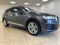 USED 2019 19 AUDI Q7 3.0 TDI V6 45 S line SUV 5dr Diesel Tiptronic quattro Euro 6 (s/s) (231 ps) BLACK DAKOTA LEATHER, SATELLITE NAVIGATION, CLIMATE CONTROL, ALLOY WHEELS, AUTO HOLD, ELECTRIC FOLDING MIRRORS, MULTI FUNCTION STEERING WHEEL, CRUISE CONTROL, ELECTRIC FRONT SEATS, FRONT & REAR PARKING SENSORS, RAIN SENSOR, DIGITAL COCKPIT, APPLE CARPLAY, BLUETOOTH, MATRIX LED LIGHTS,  DAB
