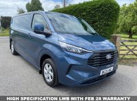 USED 2025 25 FORD TRANSIT CUSTOM 320 LIMITED L2 LWB 2.0 ECOBLUE 136BHP One Company Owner, 19000 Miles, Ford Warranty Till March 2028, Popular High Specification Limited Model In Stunning Chrome Blue!