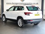 USED 2018 18 SKODA KAROQ 1.5 TSI Edition SUV 5dr Petrol Manual Euro 6 (s/s) (150 ps) HIGH SPECIFICATION KAROQ - COMES WITH A FULL SERVICE HISTORY + PANORAMIC GLASS SUNROOF + SATELLITE NAVIGATION +  DAB DIGITAL RADIO + BLUETOOTH CONNECTIVITY + APPS CONTROL + IN CAR ENTERTAINMENT WITH TOUCH SCREEN MEDIA DISPLAY + LEATHER MULTI FUNCTION STEERING WHEEL + AUTOMATIC FULL LED HEADLIGHTS + LED DAY TIME RUNNING LIGHTS + HILL HOLD START ASSIST + ECO START / STOP FUNCTION + ADAPTIVE CRUISE CONTROL + SELECTABLE DRIVING MODES + FRONT AND REAR PARKING SENSORS + PRIVACY GLASS + DUAL ZONE CLIMA