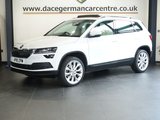 USED 2018 18 SKODA KAROQ 1.5 TSI Edition SUV 5dr Petrol Manual Euro 6 (s/s) (150 ps) HIGH SPECIFICATION KAROQ - COMES WITH A FULL SERVICE HISTORY + PANORAMIC GLASS SUNROOF + SATELLITE NAVIGATION +  DAB DIGITAL RADIO + BLUETOOTH CONNECTIVITY + APPS CONTROL + IN CAR ENTERTAINMENT WITH TOUCH SCREEN MEDIA DISPLAY + LEATHER MULTI FUNCTION STEERING WHEEL + AUTOMATIC FULL LED HEADLIGHTS + LED DAY TIME RUNNING LIGHTS + HILL HOLD START ASSIST + ECO START / STOP FUNCTION + ADAPTIVE CRUISE CONTROL + SELECTABLE DRIVING MODES + FRONT AND REAR PARKING SENSORS + PRIVACY GLASS + DUAL ZONE CLIMA