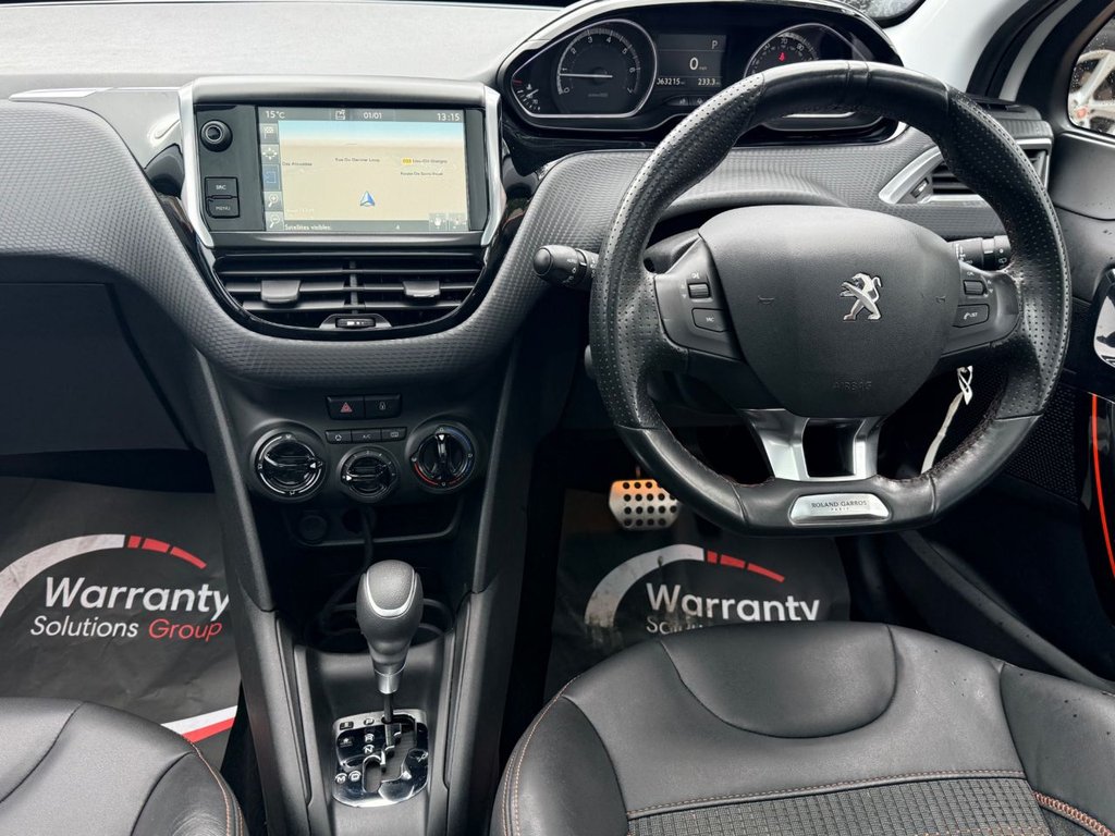 USED 2016 66 PEUGEOT 208 1.2 PureTech Roland Garros Hatchback 5dr Petrol EAT Euro 6 (s/s) (110 ps) PAN ROOF+APP CARPLAY+R/CAMERA+NAV