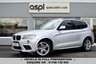 USED 2012 12 BMW X3 2.0 20d M Sport SUV 5dr Diesel Steptronic xDrive Euro 5 (s/s) (184 ps) BLACK NAVADA LEATHER, SATELLITE NAVIGATION, CLIMATE CONTROL, HEATED FRONT SEATS, BLUETOOTH, KEYLESS, ROOF RAILS, TOWBAR, REAR PRIVACY GLASS, MULTI FUNCTION STEERING WHEEL, CRUISE CONTROL, PERFORMANCE CONTROL, M SPORTS PACKAGE, SUN PROTECTION GLAZING, SPORT SEATS, RAIN SENSOR, XENONS, ADAPTIVE HEADLIGHTS, LIGHTS PACKAGE, HIGH BEAM ASSISTANT, BMW ASSIST, BMW ONLINE & TELESERVICES, USB DEVICES, M LEATHER STEERING WHEEL, M AERODYNAMICS PACKAGE, HIGH GLOSS SHADOW LINE, M DOUBLE SPOKE ALLOY WHEELS