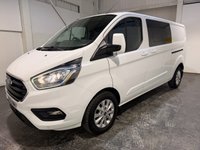 USED 2019 69 FORD TRANSIT CUSTOM 2.0 320 EcoBlue Limited Crew Van Double Cab 5dr Diesel Manual L2 H1 Euro 6 (6 Seat) (130 ps) AIR CON-HEATED SEAT-6 SEATER-FRONT+REAR PARKING SENSORS-ALLOYS-CRUISE-POWER FOLD MIRRORS