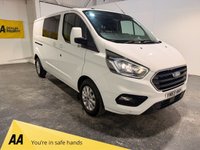 USED 2019 69 FORD TRANSIT CUSTOM 2.0 320 EcoBlue Limited Crew Van Double Cab 5dr Diesel Manual L2 H1 Euro 6 (6 Seat) (130 ps) AIR CON-HEATED SEAT-6 SEATER-FRONT+REAR PARKING SENSORS-ALLOYS-CRUISE-POWER FOLD MIRRORS