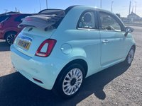 USED 2019 19 FIAT 500C 1.2 Lounge Convertible 2dr Petrol Dualogic Euro 6 (s/s) (69 bhp) 2 OWNERS FROM NEW* SOFT TOP IVORY ROOF* SUNROOF* AUTOMATIC* PARKING SENSORS* CRUISE CONTROL* AUTO START / STOP* AIR CON* BLUETOOTH PHONE AND AUDIO* DAB