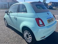 USED 2019 19 FIAT 500C 1.2 Lounge Convertible 2dr Petrol Dualogic Euro 6 (s/s) (69 bhp) 2 OWNERS FROM NEW* SOFT TOP IVORY ROOF* SUNROOF* AUTOMATIC* PARKING SENSORS* CRUISE CONTROL* AUTO START / STOP* AIR CON* BLUETOOTH PHONE AND AUDIO* DAB