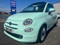 USED 2019 19 FIAT 500C 1.2 Lounge Convertible 2dr Petrol Dualogic Euro 6 (s/s) (69 bhp) 2 OWNERS FROM NEW* SOFT TOP IVORY ROOF* SUNROOF* AUTOMATIC* PARKING SENSORS* CRUISE CONTROL* AUTO START / STOP* AIR CON* BLUETOOTH PHONE AND AUDIO* DAB