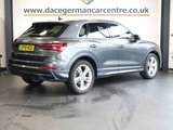 USED 2019 19 AUDI Q3 1.5 TFSI CoD 35 S line SUV 5dr Petrol S Tronic Euro 6 (s/s) (150 ps) VIRTUAL COCKPIT DIGITAL DASH DISPLAY + SATELLITE NAVIGATION + APPLE CARPLAY / ANDROID AUTO + BLUETOOTH CONNECTIVITY + DAB DIGITAL RADIO + CRUISE CONTROL + AUTOMATIC LED HEADLIGHTS + IN CAR ENTERTAINMENT WITH TOUCH SCREEN MEDIA DISPLAY + LANE ASSIST + BLIND SPOT ASSIST + DUAL ZONE CLIMATE CONTROL + AIR CONDITIONING + ECO STOP START SYSTEM + LED DAY TIME RUNNING LIGHTS + LEATHER MULTI FUNCTIONAL STEERING WHEEL + PARKING SENSORS + SELECTABLE DRIVING MODES + AUTOMATIC WIPERS WITH RAIN SENSOR