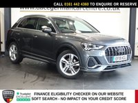 USED 2019 19 AUDI Q3 1.5 TFSI CoD 35 S line SUV 5dr Petrol S Tronic Euro 6 (s/s) (150 ps) VIRTUAL COCKPIT DIGITAL DASH DISPLAY + SATELLITE NAVIGATION + APPLE CARPLAY / ANDROID AUTO + BLUETOOTH CONNECTIVITY + DAB DIGITAL RADIO + CRUISE CONTROL + AUTOMATIC LED HEADLIGHTS + IN CAR ENTERTAINMENT WITH TOUCH SCREEN MEDIA DISPLAY + LANE ASSIST + BLIND SPOT ASSIST + DUAL ZONE CLIMATE CONTROL + AIR CONDITIONING + ECO STOP START SYSTEM + LED DAY TIME RUNNING LIGHTS + LEATHER MULTI FUNCTIONAL STEERING WHEEL + PARKING SENSORS + SELECTABLE DRIVING MODES + AUTOMATIC WIPERS WITH RAIN SENSOR